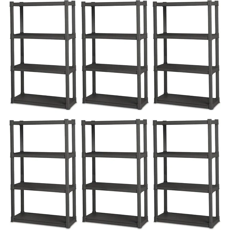 Sterilite 6-Pack 4 Shelf Unit, Heavy-Duty Shelving Storage and Utility Rack - Standing Plastic Organizer Shelves for Kitchen
Sterilite 6-Pack 4 Shelf Unit, Heavy-Duty Shelving Storage and Utility Rack - Standing Plastic Organizer Shelves for Kitchen