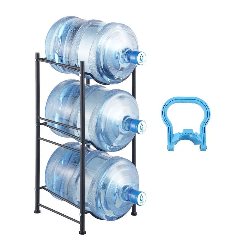 Black 3-Bottle Water Jug Holder Single Row Bottle Rack
Black 3-Bottle Water Jug Holder Single Row Bottle Rack