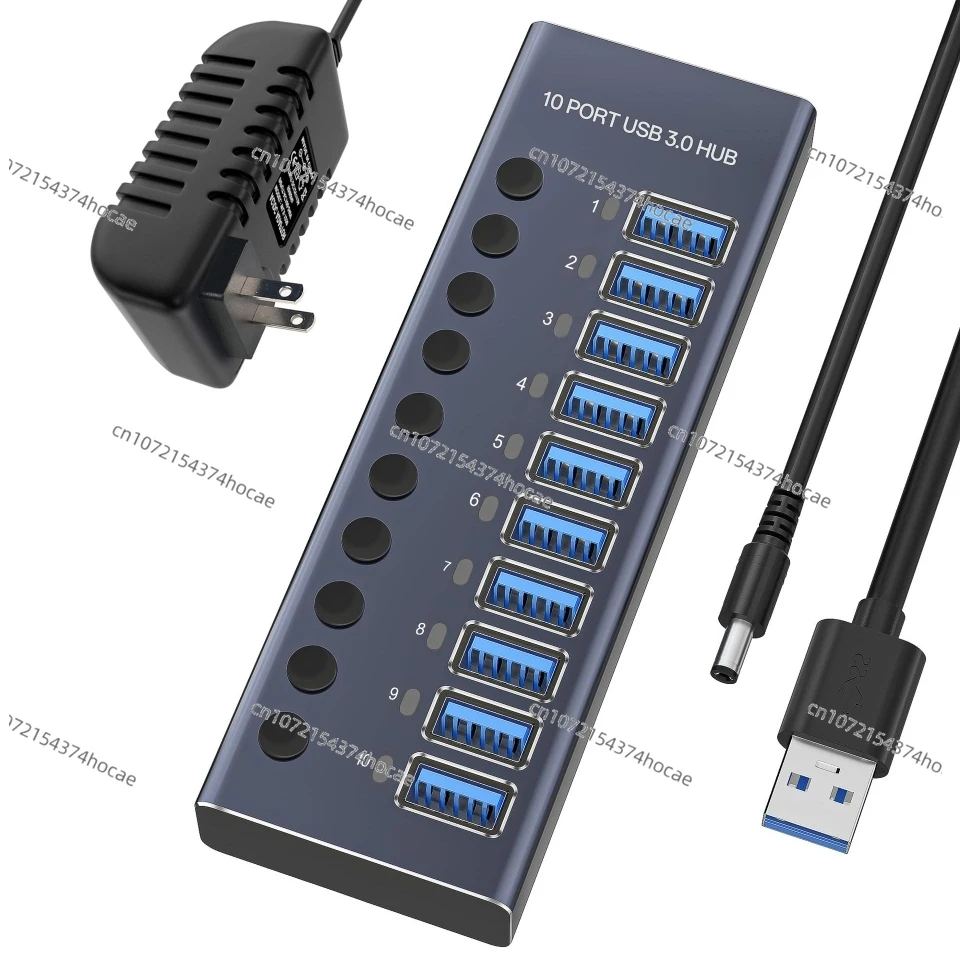 USB 3.2 10-Port Aluminum Adapter USB 3.0 Powered Hub with Independent Switch USB Data Transfer Extension and Separator 12V5A 60W
USB 3.2 10-Port Aluminum Adapter USB 3.0 Powered Hub with Independent Switch USB Data Transfer Extension and Separator 12V5A 60W