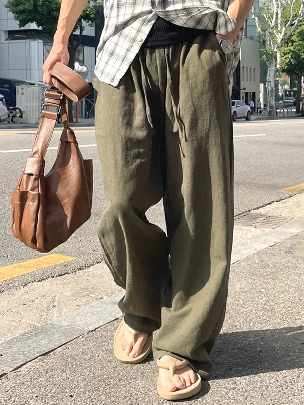 Loose Men's Cotton Linen West Pants Green Breathable Anti-UV Wide Leg Casual Trousers American Style Flat Front Trousers
Loose Men's Cotton Linen West Pants Green Breathable Anti-UV Wide Leg Casual Trousers American Style Flat Front Trousers