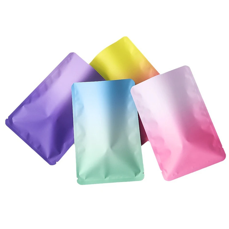 100pcs Open Top Matte Gradient Aluminum Foil Packaging Bag Coffee Cake Powder Nut Sugar Herbal Gift Heat Sealing Storage Pouches
100pcs Open Top Matte Gradient Aluminum Foil Packaging Bag Coffee Cake Powder Nut Sugar Herbal Gift Heat Sealing Storage Pouches