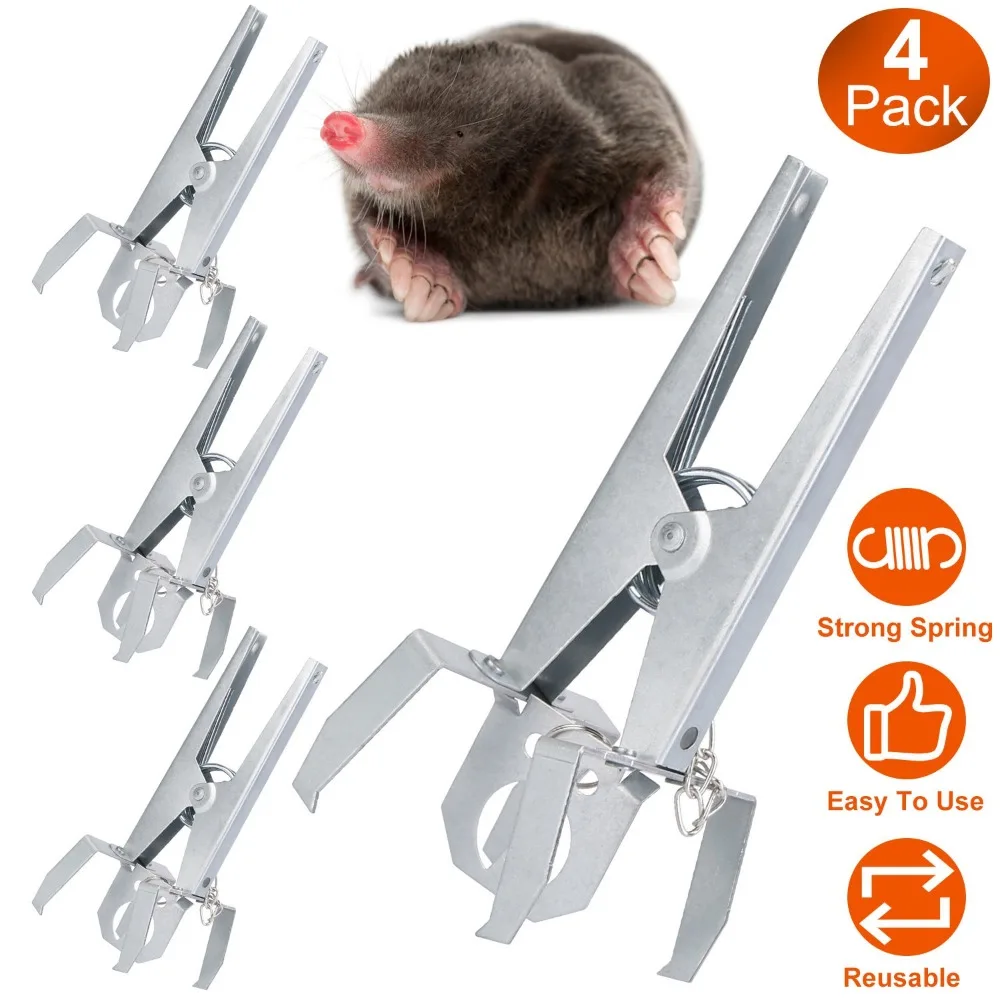4Pack Reusable Mole Traps with Scissor Jaw Mole Killers Effective Mole Clips for Vegetable Shed Field Garden Yard Traps
4Pack Reusable Mole Traps with Scissor Jaw Mole Killers Effective Mole Clips for Vegetable Shed Field Garden Yard Traps