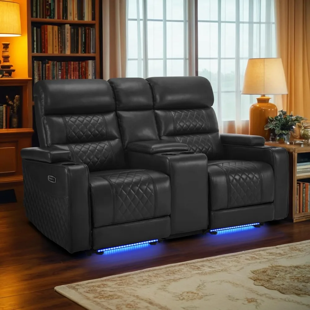 Power Recliner Loveseat Sofa with Adjustable Headrests and Console for Living Room, Home Theater Seating with USB & Type-
Power Recliner Loveseat Sofa with Adjustable Headrests and Console for Living Room, Home Theater Seating with USB & Type-