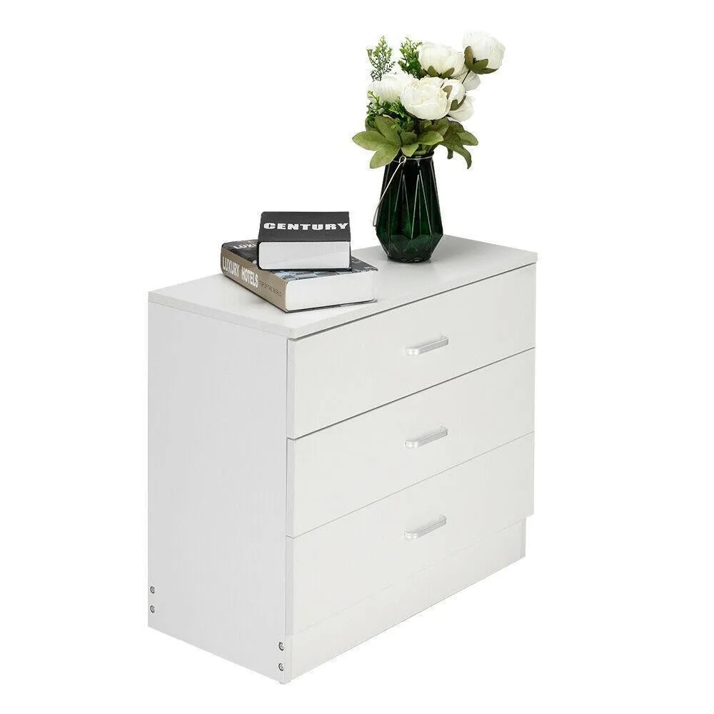 3 Drawer White Dresser Modern Storage Cabinet for Bedroom White Chest of Drawer
3 Drawer White Dresser Modern Storage Cabinet for Bedroom White Chest of Drawer