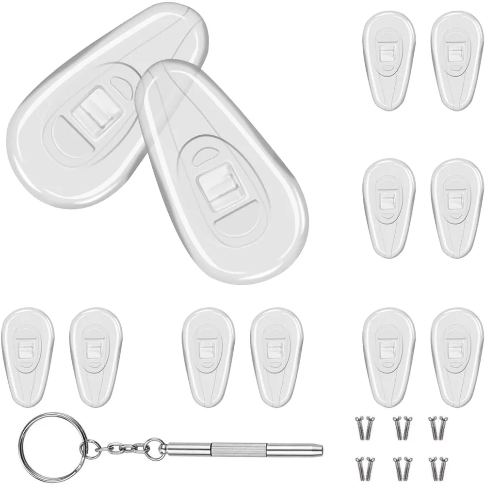 Upgraded soft silicone air chamber eyeglass nose pad,15mm eyeglass nose pad setting screw and micro screwdriver
Upgraded soft silicone air chamber eyeglass nose pad,15mm eyeglass nose pad setting screw and micro screwdriver