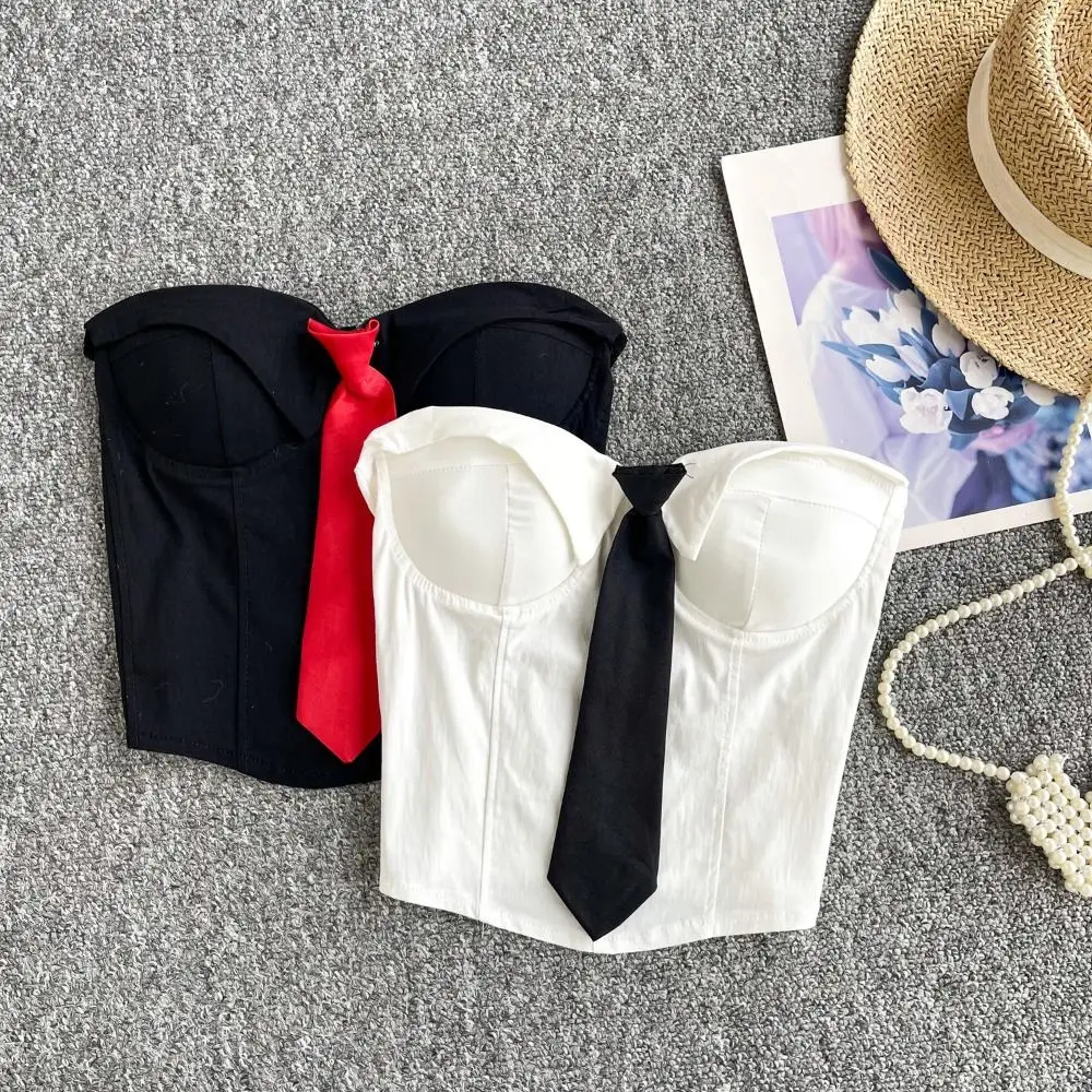 Elastic Necktie Strapless Sliming Vest Slim Fit Sleeveless Women Corset Tank Streetwear Crop Tube Tops Ladies
Elastic Necktie Strapless Sliming Vest Slim Fit Sleeveless Women Corset Tank Streetwear Crop Tube Tops Ladies