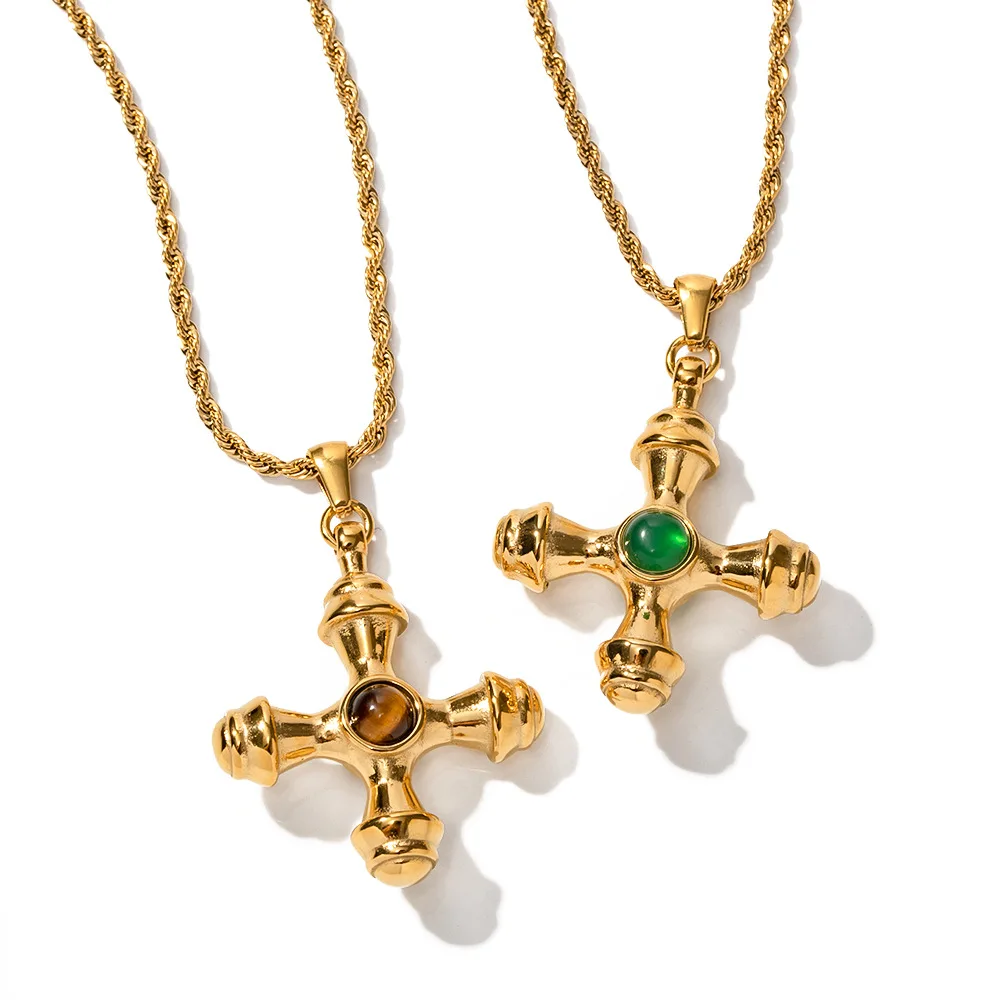 Stainless Steel PVD 18K Gold Plated Tarnish Waterproof Crystal Cross Pendant Necklace For Woman Jewelry Wholesale Trendy
Stainless Steel PVD 18K Gold Plated Tarnish Waterproof Crystal Cross Pendant Necklace For Woman Jewelry Wholesale Trendy