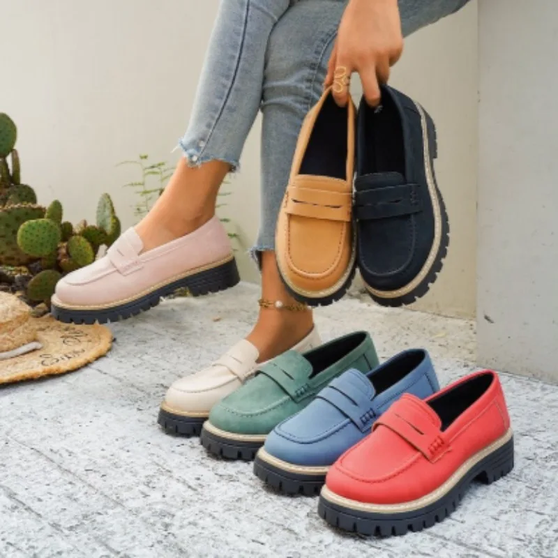Women's Platform Loafers Shoes Woman 2025 New Autumn British Style Comfortable Thick Heel Slip on Women Shoes Zapatillas Mujer
Women's Platform Loafers Shoes Woman 2025 New Autumn British Style Comfortable Thick Heel Slip on Women Shoes Zapatillas Mujer