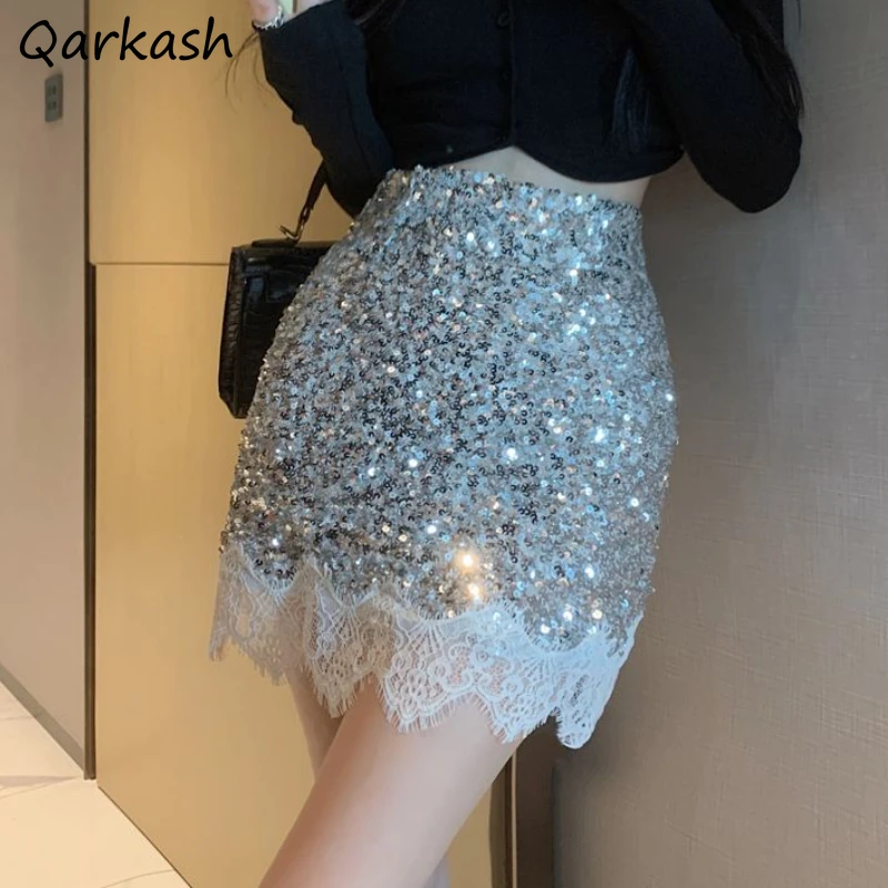 Mini Skirts for Women Chic Girls Sequined Lace Elegant Spring Autumn High Waist New Fashion Partywear Sexy Lovely Faldas Mujer
Mini Skirts for Women Chic Girls Sequined Lace Elegant Spring Autumn High Waist New Fashion Partywear Sexy Lovely Faldas Mujer