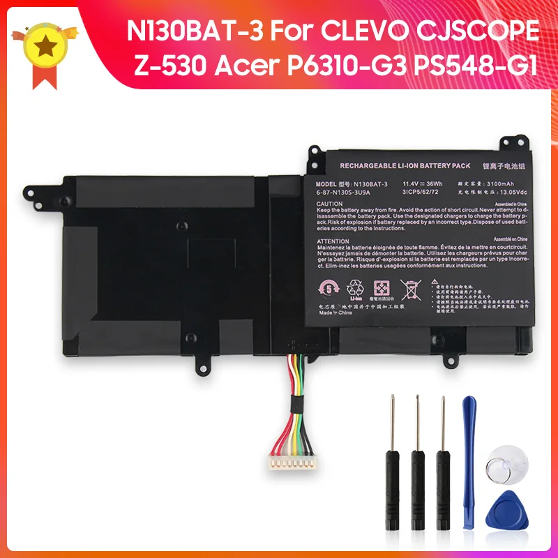 Replacement Battery N130BAT-3 N131BAT-3 For Clevo 6-87-N130S-3U9A N130BU N130WU N131BU N131WU NP3130 Pro 13 14 N130BU With Tool
Replacement Battery N130BAT-3 N131BAT-3 For Clevo 6-87-N130S-3U9A N130BU N130WU N131BU N131WU NP3130 Pro 13 14 N130BU With Tool