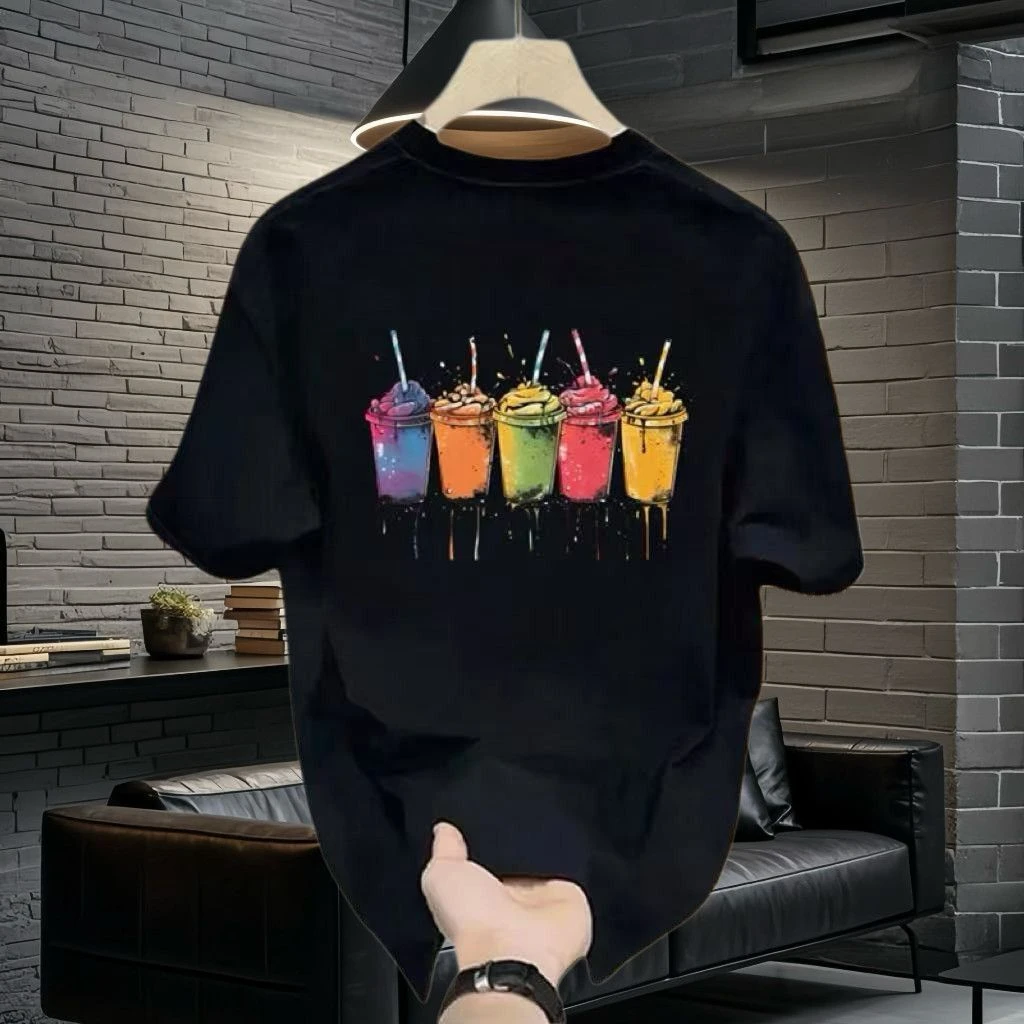 High-quality Men's Summer New Thick Pure Cotton T-shirt, with Printed Design, Stylish, Breathable, and Sweat-absorbing
High-quality Men's Summer New Thick Pure Cotton T-shirt, with Printed Design, Stylish, Breathable, and Sweat-absorbing