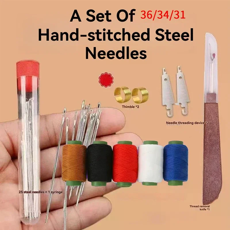 Steel Stitching Needles Kit with Large Eye, 2025 Latest Hand Sewing Needles, Set of 31/34/36 Stainless Metal Needles
Steel Stitching Needles Kit with Large Eye, 2025 Latest Hand Sewing Needles, Set of 31/34/36 Stainless Metal Needles