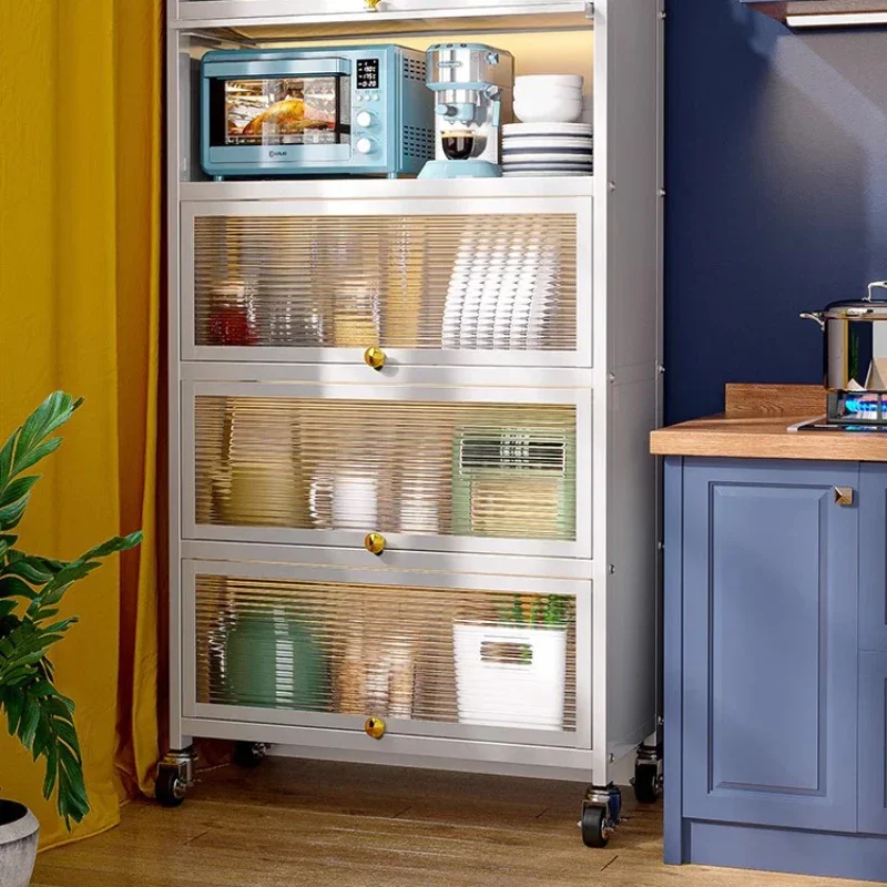 Kitchen storage rack, floor mounted, multi-layer storage for bowls, dishes, storage cabinets, doors, pots, and tools, with gaps
Kitchen storage rack, floor mounted, multi-layer storage for bowls, dishes, storage cabinets, doors, pots, and tools, with gaps