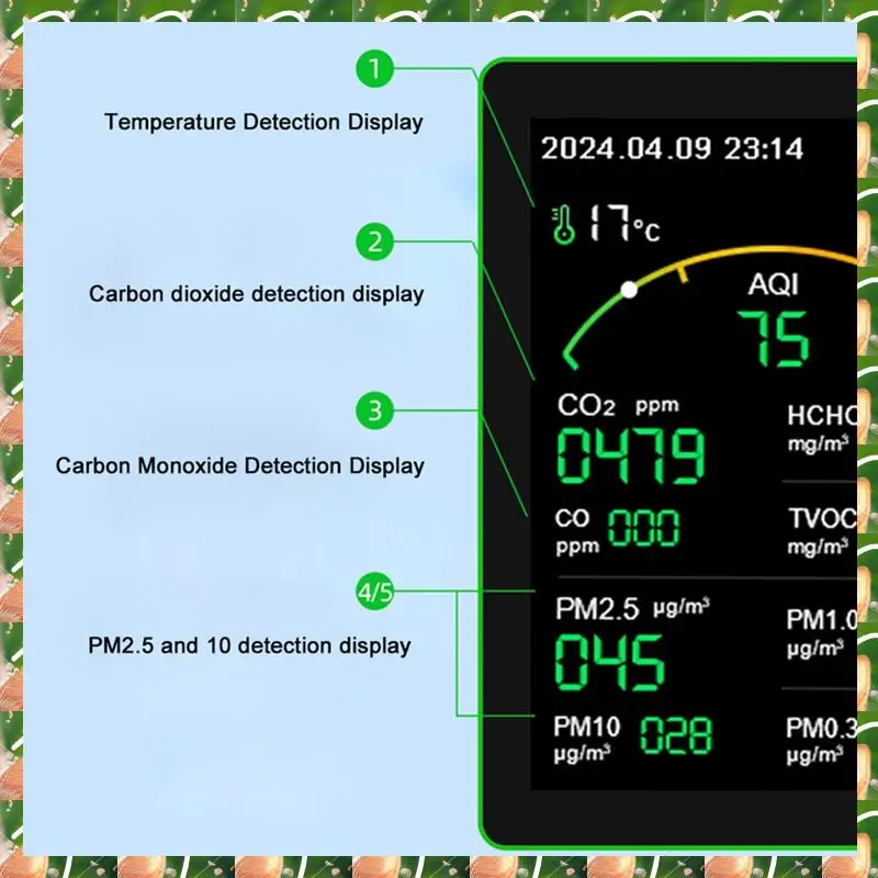 JAJA Air Quality Monitor 15 In 1 Smart Air Quality Tester With PM CO 2 CO TVOC HCHO Temperature&Humidity Display B EU Plug
JAJA Air Quality Monitor 15 In 1 Smart Air Quality Tester With PM CO 2 CO TVOC HCHO Temperature&Humidity Display B EU Plug