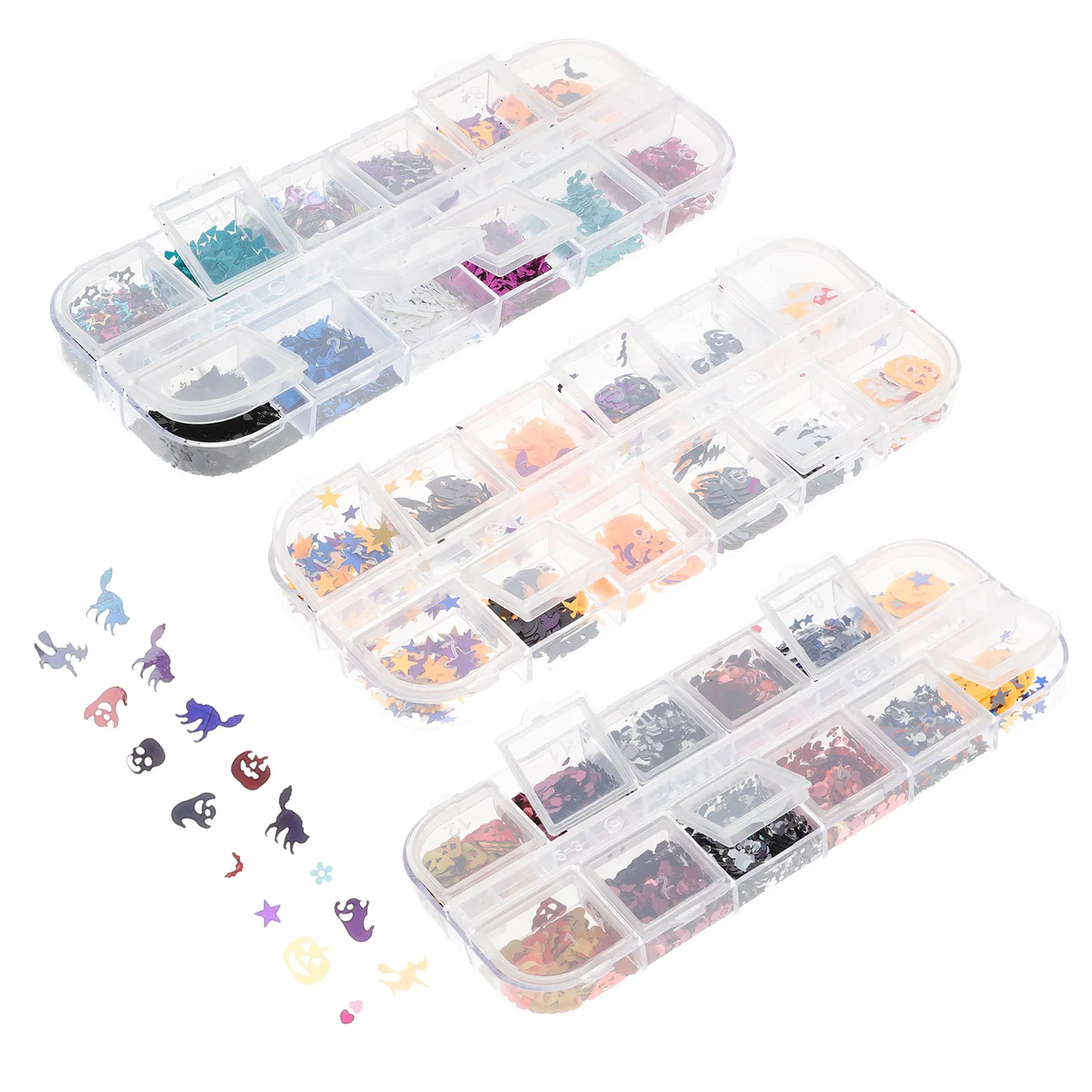 3 Boxes Decoration Halloween Nail Accessories 3D Glitter Flakes Art Sequins Craft PET DIY Nails Crafts
3 Boxes Decoration Halloween Nail Accessories 3D Glitter Flakes Art Sequins Craft PET DIY Nails Crafts