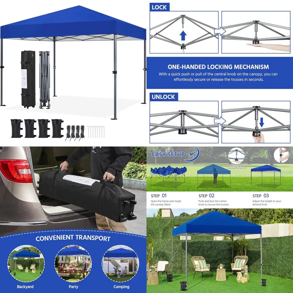 Instant 10x10 Pop Up Canopy Tent for 1 Person, Portable Outdoor Commercial Gazebo, Easy Setup with One-Button Push, White
Instant 10x10 Pop Up Canopy Tent for 1 Person, Portable Outdoor Commercial Gazebo, Easy Setup with One-Button Push, White