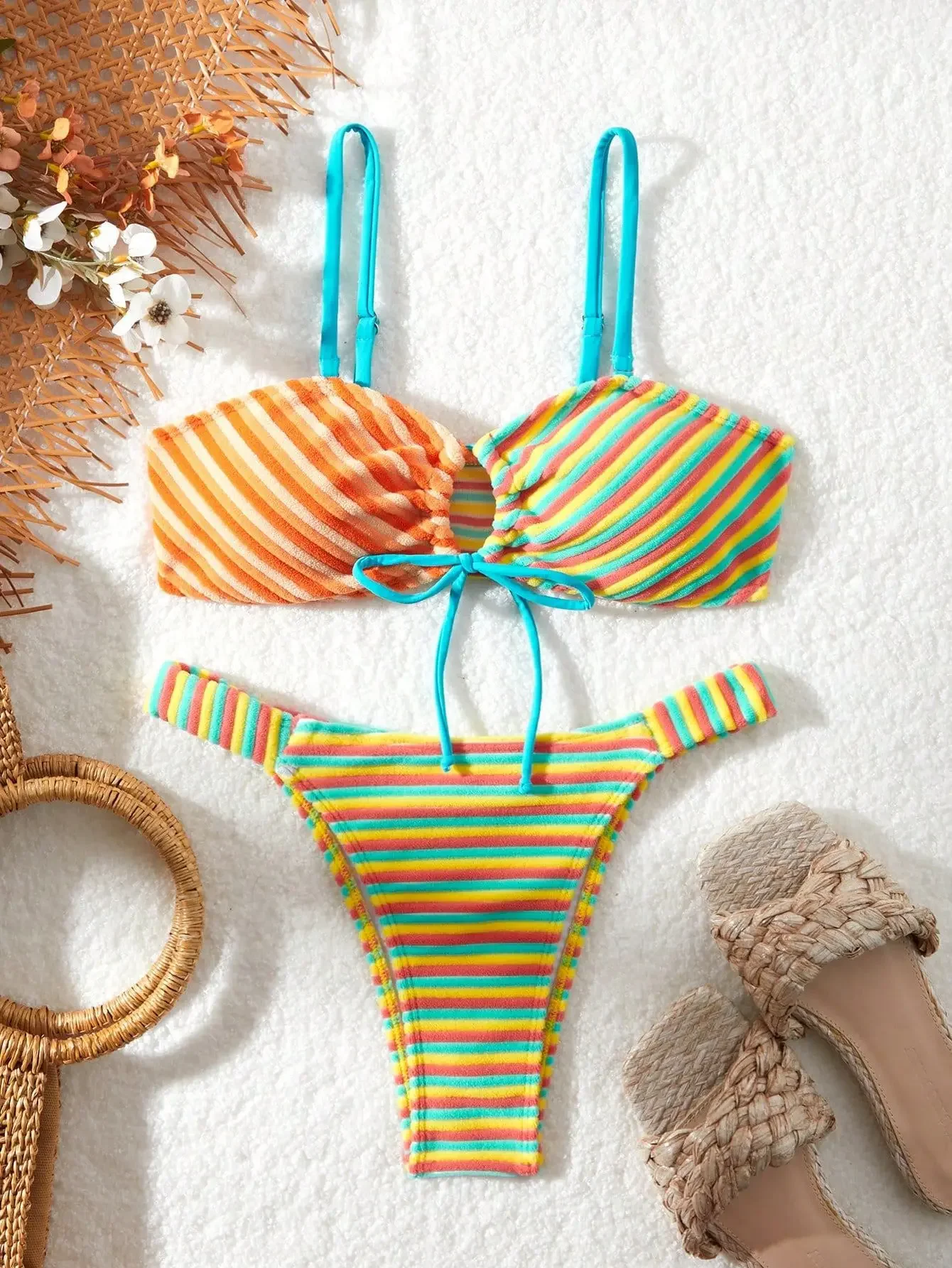 2025 New Sexy Stripe Print 2 Piece Swimsuit for Women Sexy Suspender Backless Bikini Set Hollow Out Beach Vacation Bathing Suit
2025 New Sexy Stripe Print 2 Piece Swimsuit for Women Sexy Suspender Backless Bikini Set Hollow Out Beach Vacation Bathing Suit