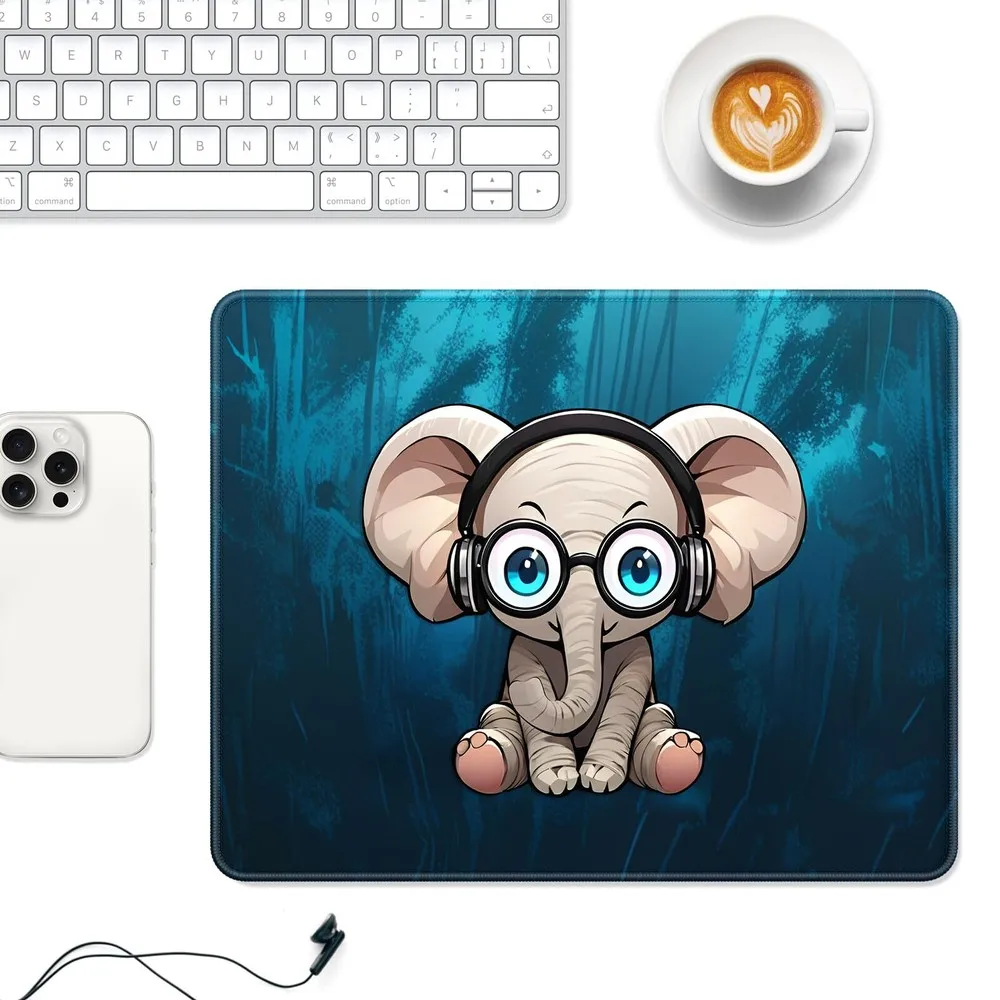 Small elephant mousepad with headphones is made of rubber anti-slip washable suitable for players and office is of high quality 
Small elephant mousepad with headphones is made of rubber anti-slip washable suitable for players and office is of high quality
