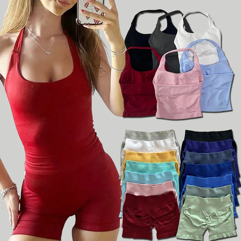 2 Pieces Sport Set Women Backless Tank Tops High Waist Scrunch Seamless Shorts Sport Suit Gym Set Sportswear Workout Set
2 Pieces Sport Set Women Backless Tank Tops High Waist Scrunch Seamless Shorts Sport Suit Gym Set Sportswear Workout Set