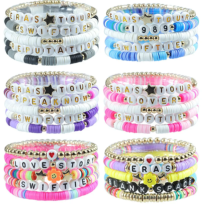 Taylor Friendship Bracelet Summer Clay Beads Set Jewelry Bohemian Layering Beach Swift Inspired Bracelets Music 1989 Eras Lover
Taylor Friendship Bracelet Summer Clay Beads Set Jewelry Bohemian Layering Beach Swift Inspired Bracelets Music 1989 Eras Lover