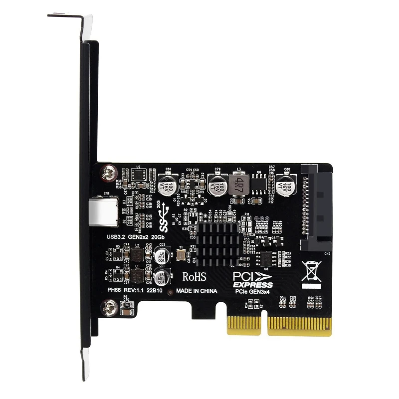 High Speed USB 3.2 PCIE PCI Express Expansion Card PCI-E 4X to USB3.2 Gen2 x2 Type-c Host Controller Card 20Gbps for Desktop
High Speed USB 3.2 PCIE PCI Express Expansion Card PCI-E 4X to USB3.2 Gen2 x2 Type-c Host Controller Card 20Gbps for Desktop