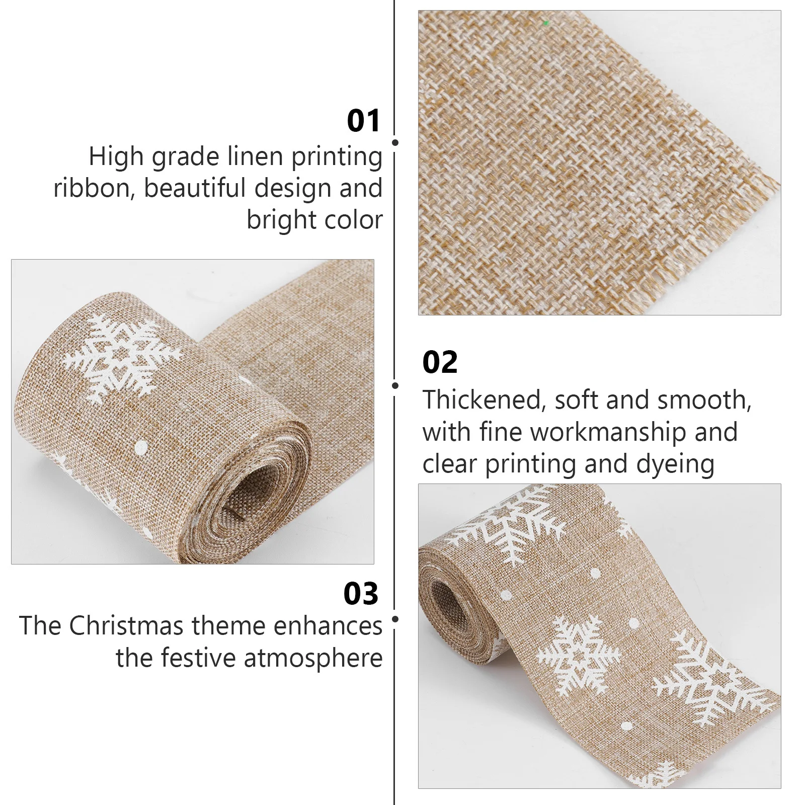 5Pcs Snowflake Christmas Ribbon Printed Linen Ribbon for Gift Packaging Candy Bags Tree Xmas Decoration Gift Wrapper
5Pcs Snowflake Christmas Ribbon Printed Linen Ribbon for Gift Packaging Candy Bags Tree Xmas Decoration Gift Wrapper