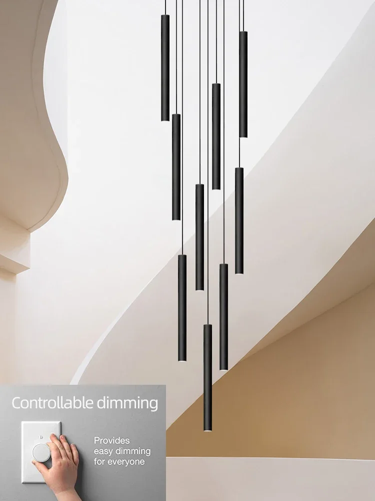 Dimmable LED Controllable Lighting Pendant Long Cable Chandelier Designer Living Room And Staircase Lamp Villa Attic Room Lamp 
Dimmable LED Controllable Lighting Pendant Long Cable Chandelier Designer Living Room And Staircase Lamp Villa Attic Room Lamp