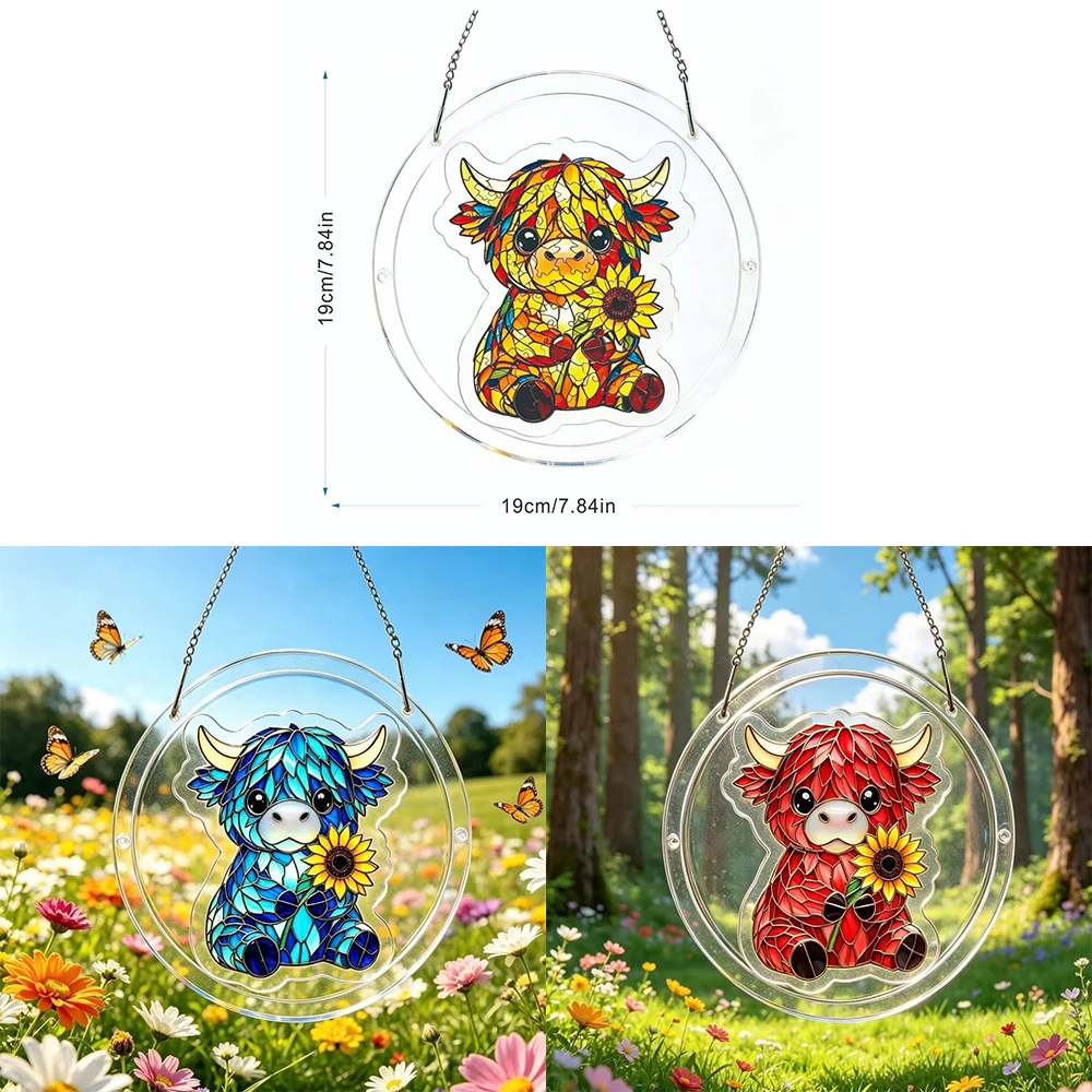 1Pc Cattle Acrylic Suncatcher Ornament Stained Glass Style Window Hanging Puzzle Pendant for Home Garden Decor Birthday Gift
1Pc Cattle Acrylic Suncatcher Ornament Stained Glass Style Window Hanging Puzzle Pendant for Home Garden Decor Birthday Gift