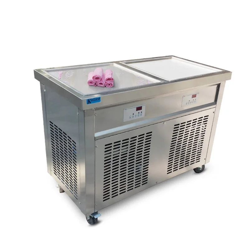 Kolice ETL CE double pan Thailand style frozen plate fried ice cream machine /fry ice cream machine/roll ice cream machine
Kolice ETL CE double pan Thailand style frozen plate fried ice cream machine /fry ice cream machine/roll ice cream machine