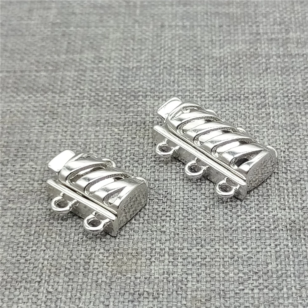 925 Sterling Silver Tube Clasp w/ Rhodium Plated 2 3 Strands Push-in Pearl Clasp for Necklace
925 Sterling Silver Tube Clasp w/ Rhodium Plated 2 3 Strands Push-in Pearl Clasp for Necklace