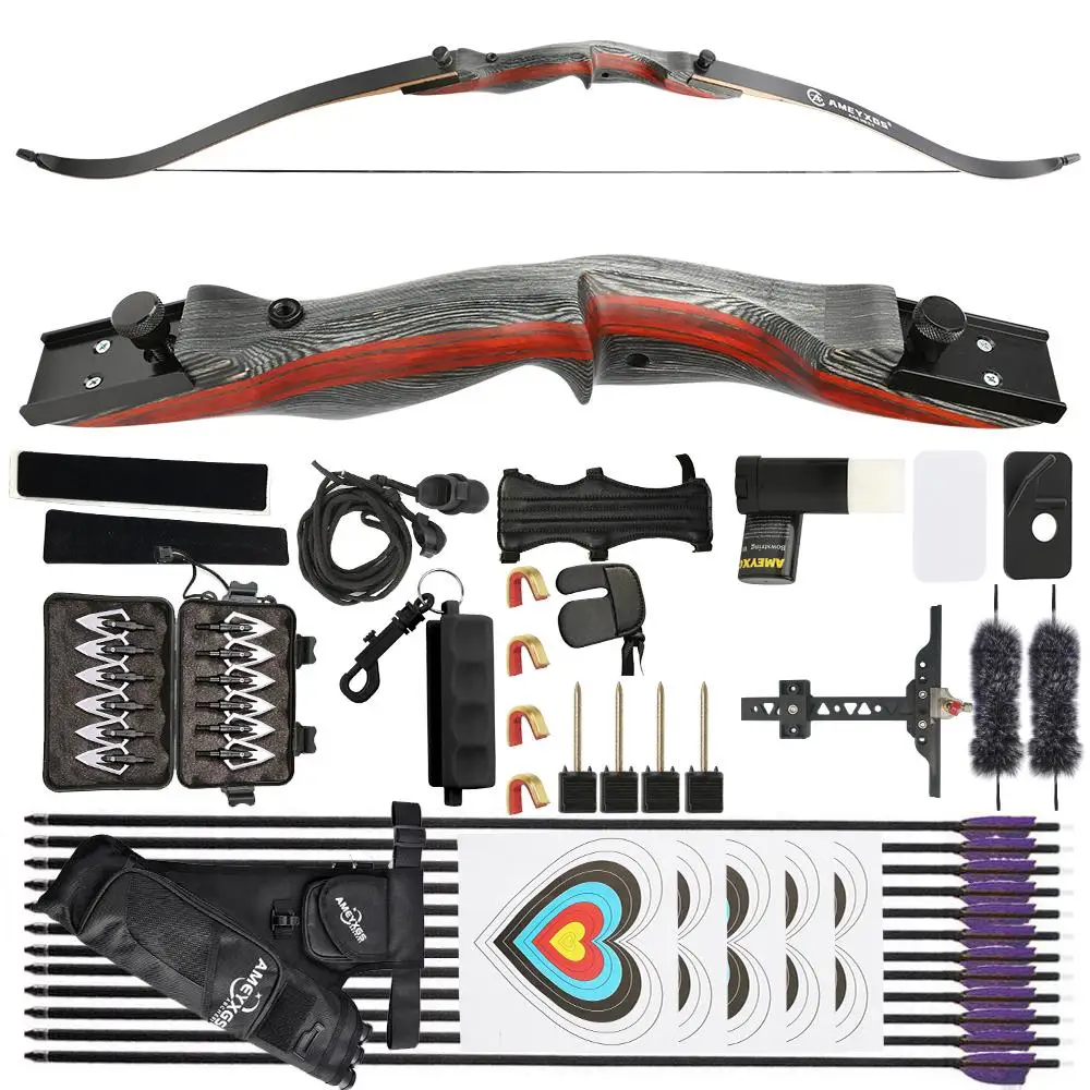 62inch Bow Set 20-50lbs Recurve Bow Archery 17'' Tech Wood Riser Laminated Limbs Outdoors for Hunting Shooting Recurve Bow
62inch Bow Set 20-50lbs Recurve Bow Archery 17'' Tech Wood Riser Laminated Limbs Outdoors for Hunting Shooting Recurve Bow