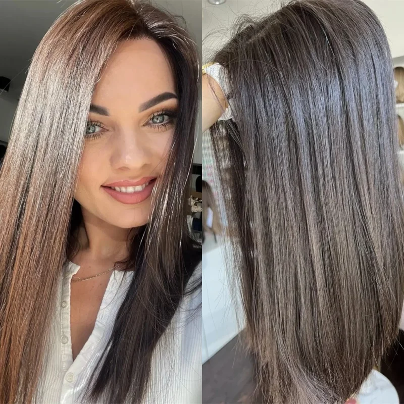 Парик хорошего качества Ombre Темно-коричневый мелированный парик Балаяж Подходит для начинающих Синтетический HD парик фронта шнурка 16-дюймовый мягкий прямой парик
Парик хорошего качества Ombre Темно-коричневый мелированный парик Балаяж Подходит для начинающих Синтетический HD парик фронта шнурка 16-дюймовый мягкий прямой парик