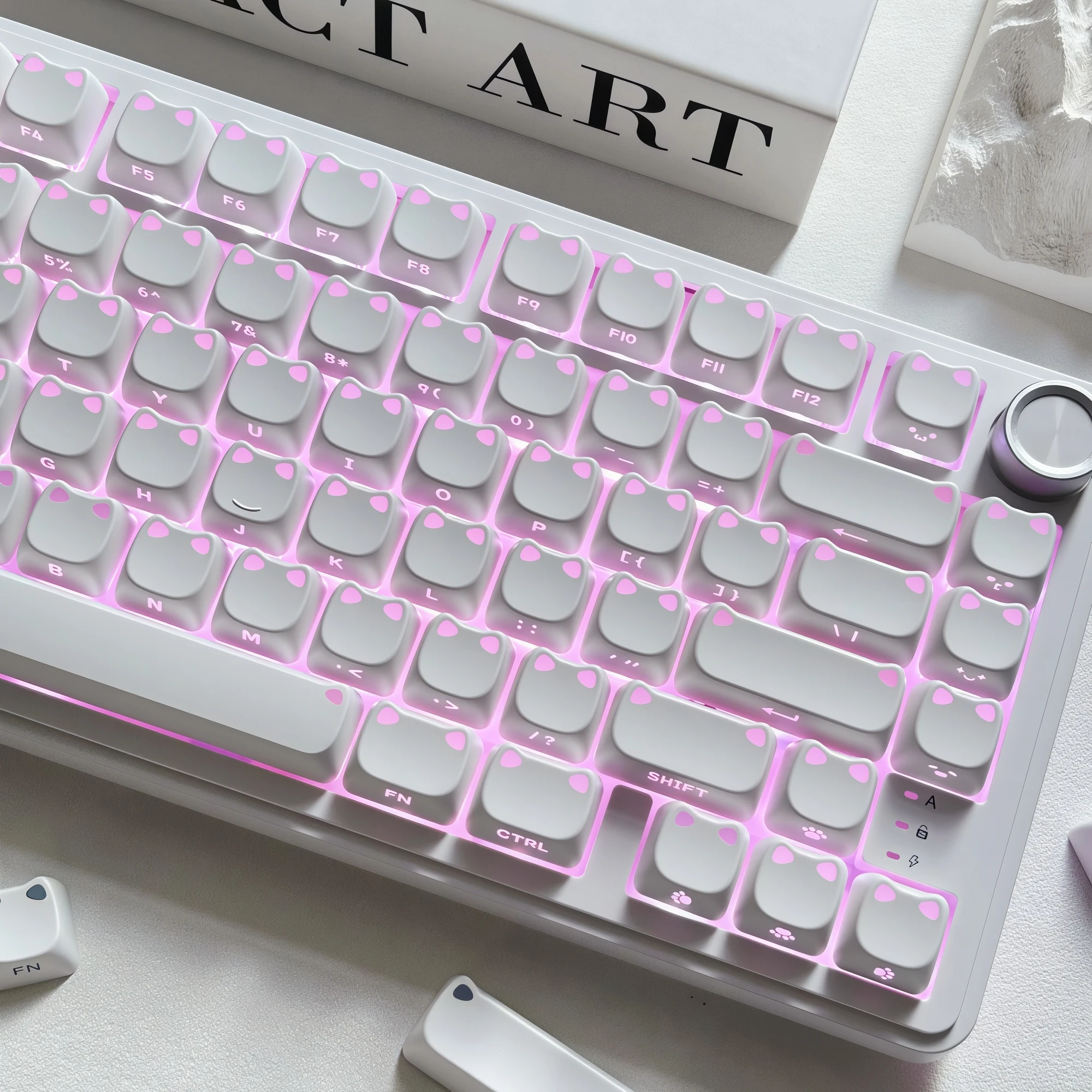 MAIMOOO White Cute Cat Keycap MAO Profile Kawaii Cat Ear Design Side-engraved Backlit PBT Custom Keycaps for Mechanical Keyboard
MAIMOOO White Cute Cat Keycap MAO Profile Kawaii Cat Ear Design Side-engraved Backlit PBT Custom Keycaps for Mechanical Keyboard