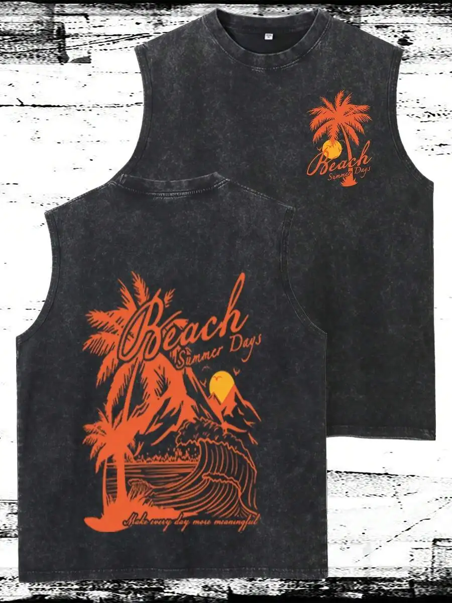 Retro Vintage Washed Cotton Sleeveless Tank Top Men Beach Summer Print Loose Fit
Retro Vintage Washed Cotton Sleeveless Tank Top Men Beach Summer Print Loose Fit
