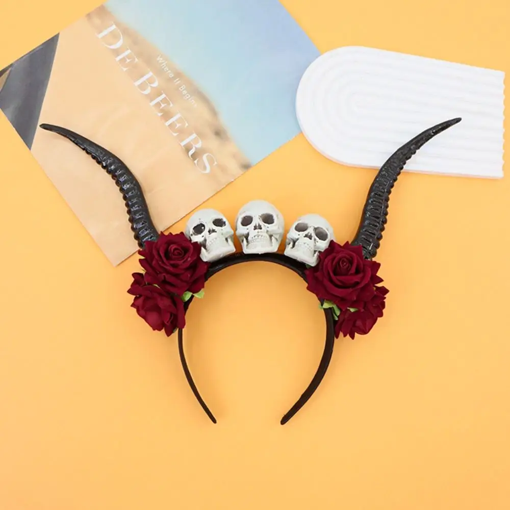 Halloween Ox Horns Headband Skull Flowers Design Sheep Horn Hairband Gothic Style Fashion Red Rose Headband Costume Party
Halloween Ox Horns Headband Skull Flowers Design Sheep Horn Hairband Gothic Style Fashion Red Rose Headband Costume Party