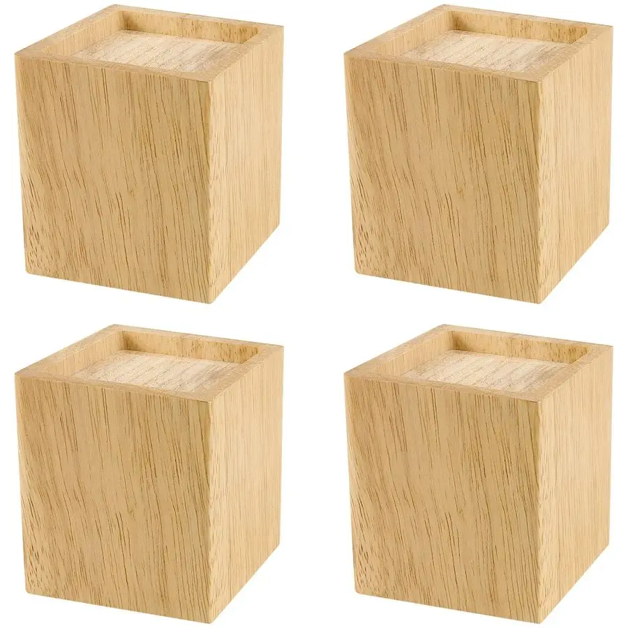 4 Pack 4 Inch Solid Wood Bed Risers, Natural Square Wood Furniture Lifters, Wood Extenders Stilts for Table, Sofa, Armchairs, Ca
4 Pack 4 Inch Solid Wood Bed Risers, Natural Square Wood Furniture Lifters, Wood Extenders Stilts for Table, Sofa, Armchairs, Ca