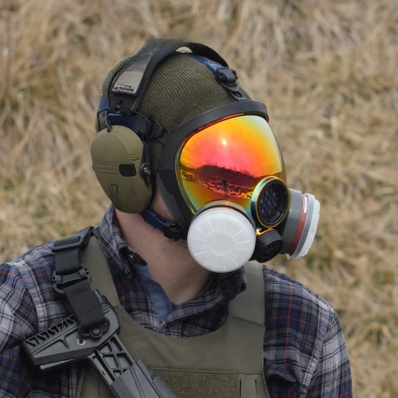 Respirator with P-D-1 Single 40mm Carbon Activated Charcoal Filter Canister ST-100X Inferno Red Mirrored Survival
Respirator with P-D-1 Single 40mm Carbon Activated Charcoal Filter Canister ST-100X Inferno Red Mirrored Survival