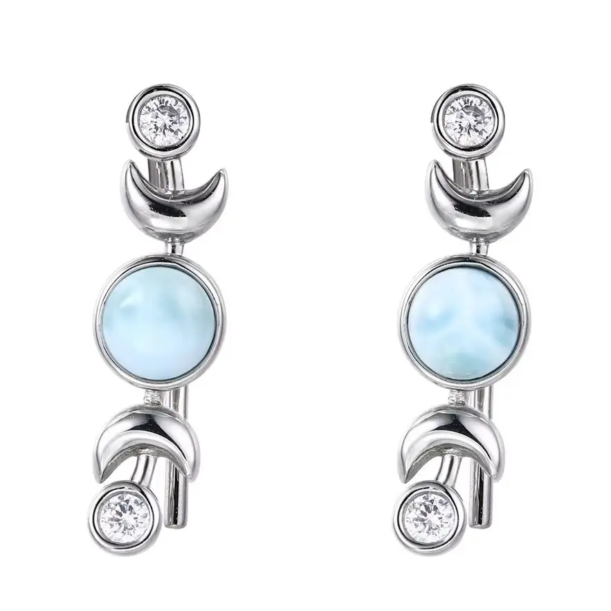 18K Gold Plated Copper Dangle Earrings with Larimar Stone & Cubic Zirconia, Trendy Drop Earrings for Women, Fashion Jewelry Gift
18K Gold Plated Copper Dangle Earrings with Larimar Stone & Cubic Zirconia, Trendy Drop Earrings for Women, Fashion Jewelry Gift