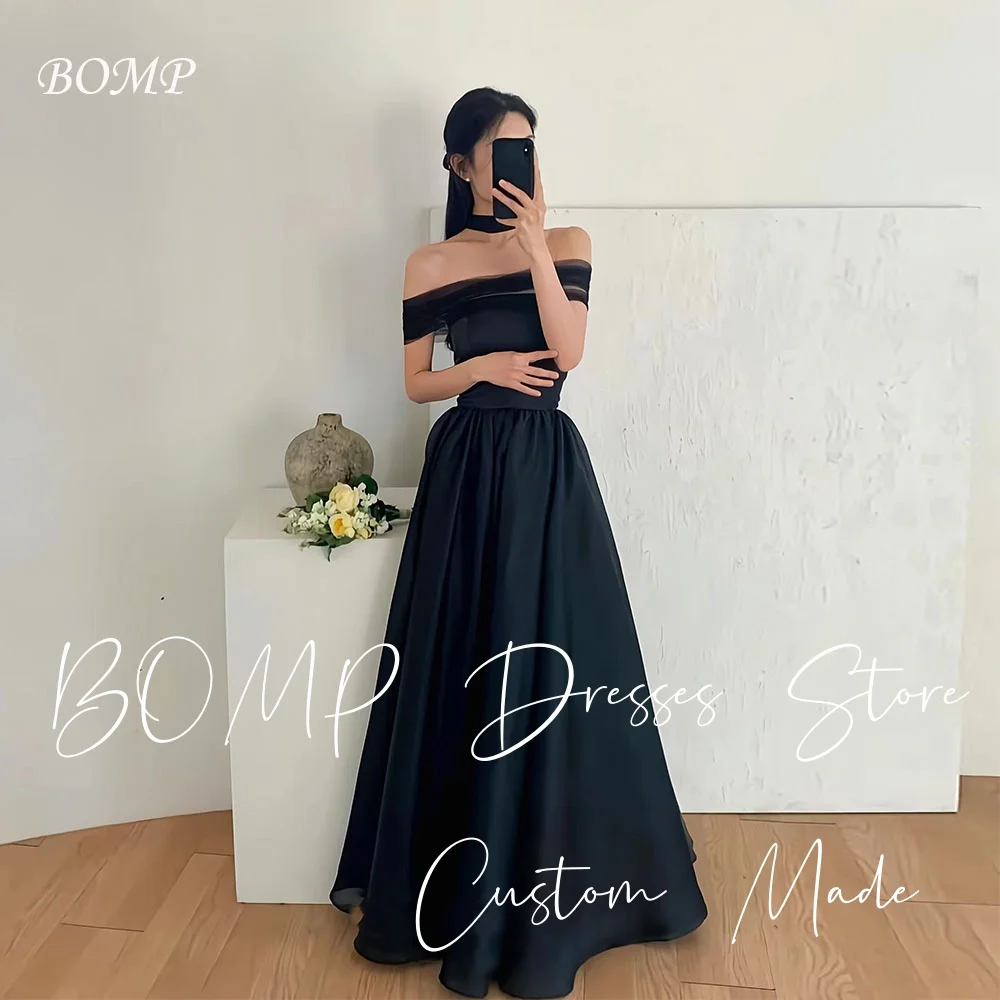 BOMP Elegant BlackWedding Party Dress Strapless Removable Scarf A-LIne Silk Taffeta Korea Photo Shoot Bridal Gown Customized
BOMP Elegant BlackWedding Party Dress Strapless Removable Scarf A-LIne Silk Taffeta Korea Photo Shoot Bridal Gown Customized