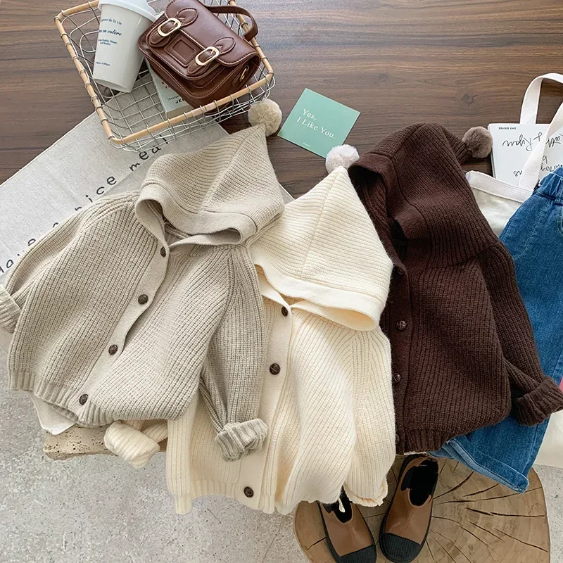 2025 Autumn Children Sweater 0-6Years Toddler Kid Boy Girl Long Sleeve Solid Color Knitting Hooded Cardigan Outwear Warm Clothes
2025 Autumn Children Sweater 0-6Years Toddler Kid Boy Girl Long Sleeve Solid Color Knitting Hooded Cardigan Outwear Warm Clothes