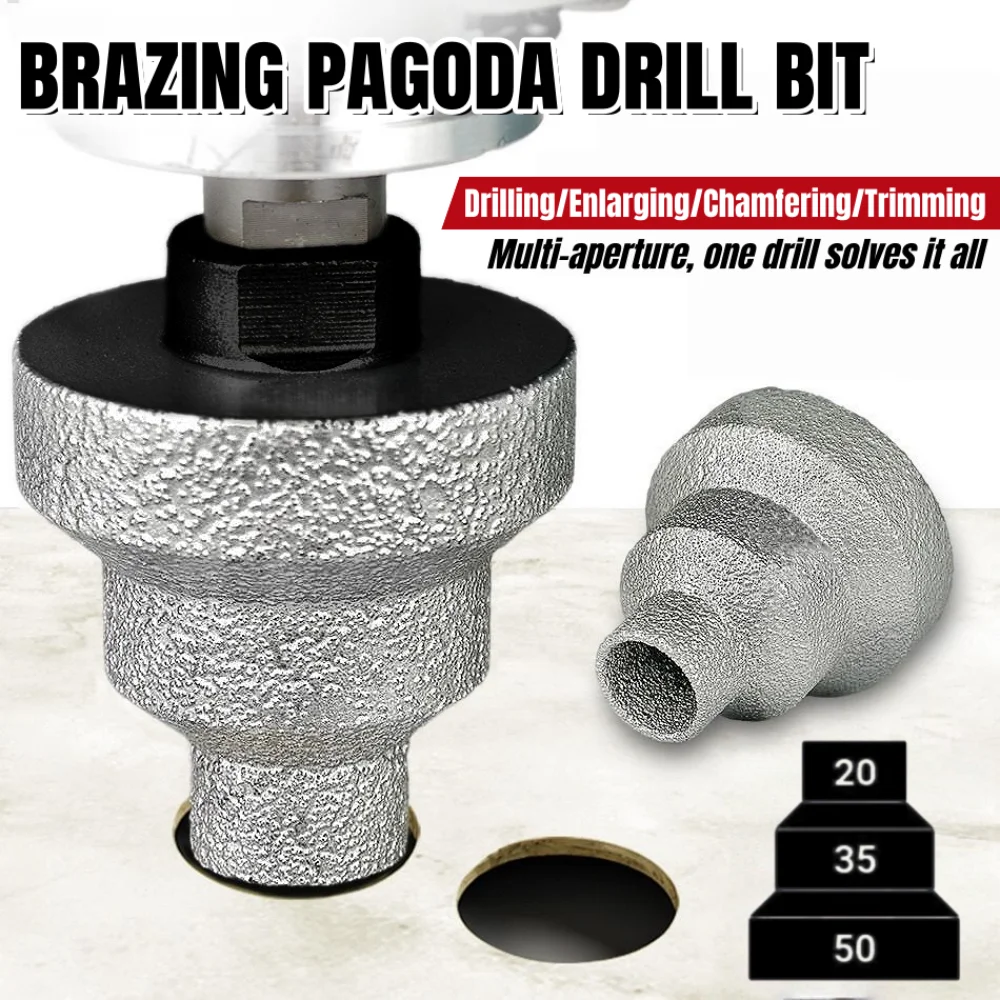 Brazed Pagoda Drill Bit M14 Brazed Diamond Tower For Tile Stone Rock Plate Drill Reaming Integrated Bit Diamond Tools 20-35-50mm
Brazed Pagoda Drill Bit M14 Brazed Diamond Tower For Tile Stone Rock Plate Drill Reaming Integrated Bit Diamond Tools 20-35-50mm