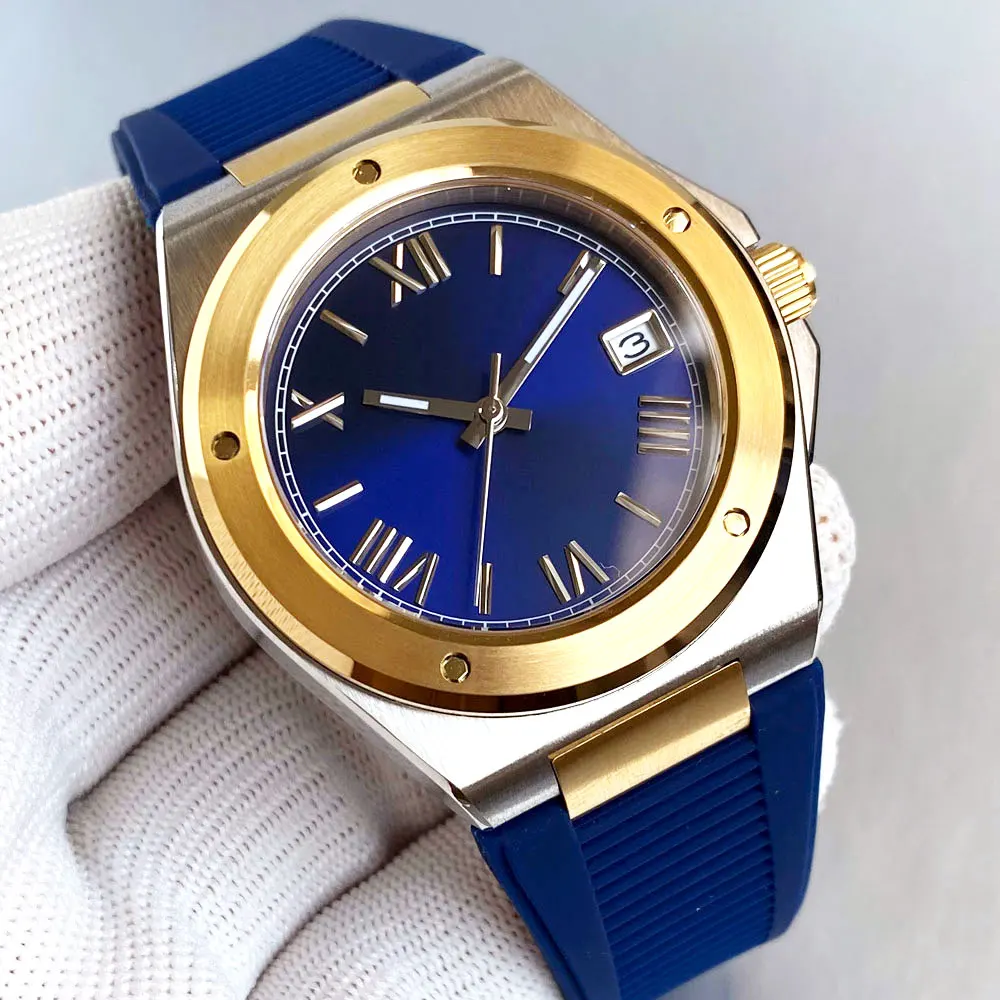 Two-tone Fashion 40mm Sapphire Glass Black Blue Dial With Date 20ATM Japan NH35 Automatic Movement Men Mechanical Wristwatch
Two-tone Fashion 40mm Sapphire Glass Black Blue Dial With Date 20ATM Japan NH35 Automatic Movement Men Mechanical Wristwatch