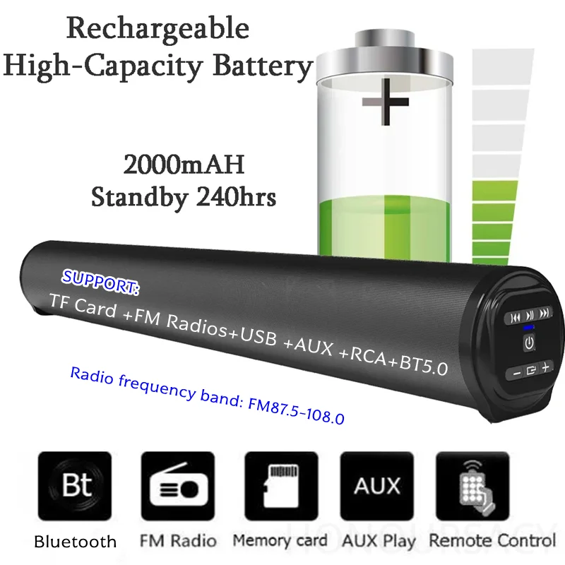 Bluetooth-динамик, супер мощная звуковая панель, портативная беспроводная стереосистема объемного звучания, домашний телевизор, звуковые коробки, сабвуфер, FM-радио, домашний кинотеатр
Bluetooth-динамик, супер мощная звуковая панель, портативная беспроводная стереосистема объемного звучания, домашний телевизор, звуковые коробки, сабвуфер, FM-радио, домашний кинотеатр