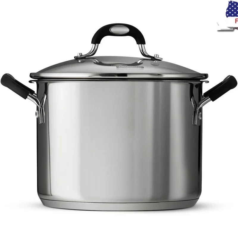 Кастрюля из нержавеющей стали с замком-N-Drain, набор из трех предметов с ситечком, эргономичные ручки, трехслойное основание, индукционная, можно мыть в посудомоечной машине 
Кастрюля из нержавеющей стали с замком-N-Drain, набор из трех предметов с ситечком, эргономичные ручки, трехслойное основание, индукционная, можно мыть в посудомоечной машине