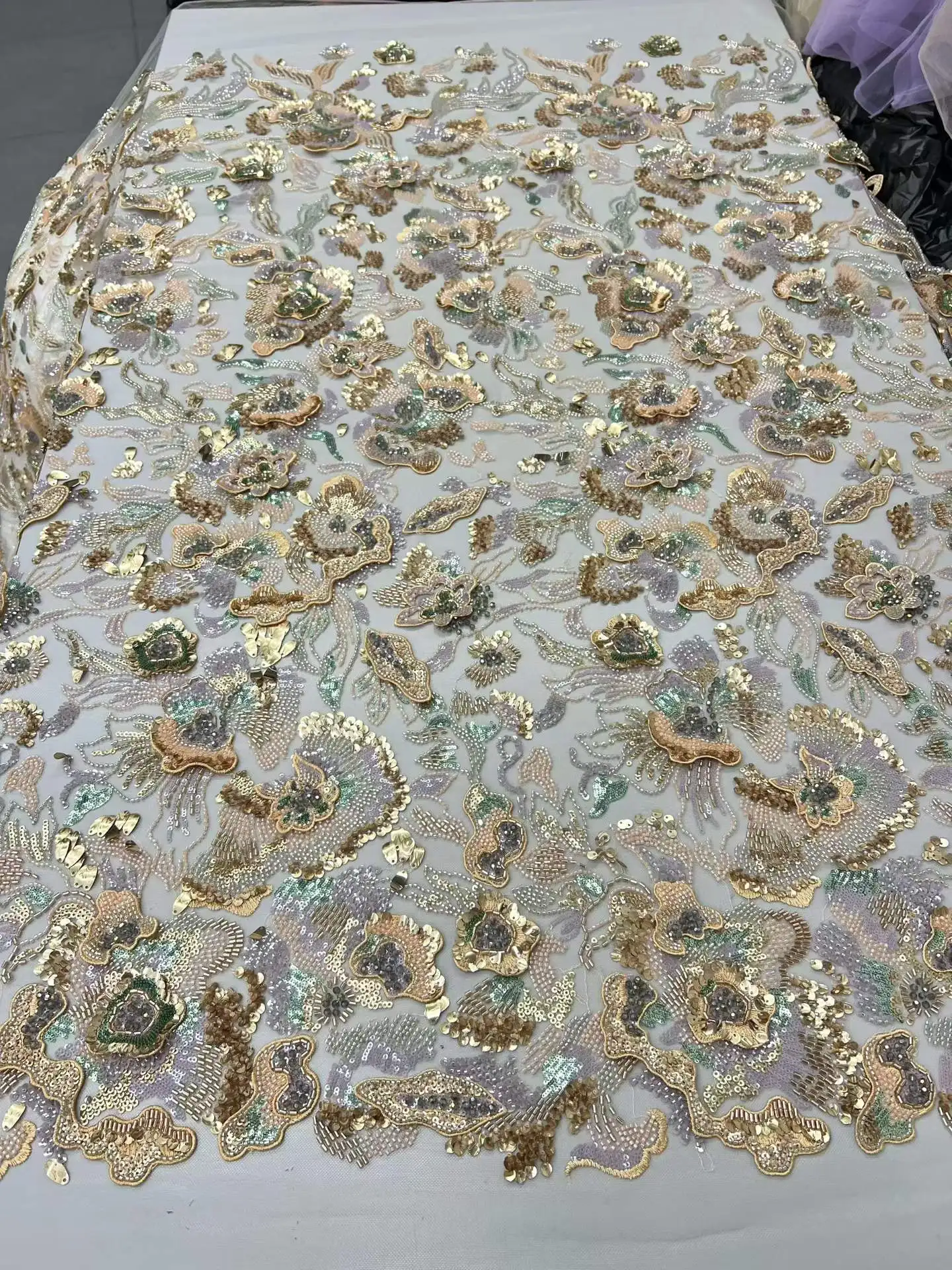 Luxury African Lace Fabric 2026 High Quality Sequins Beads Lace Fabrics For Nigerian Wedding French Tulle Lace Fabric
Luxury African Lace Fabric 2026 High Quality Sequins Beads Lace Fabrics For Nigerian Wedding French Tulle Lace Fabric