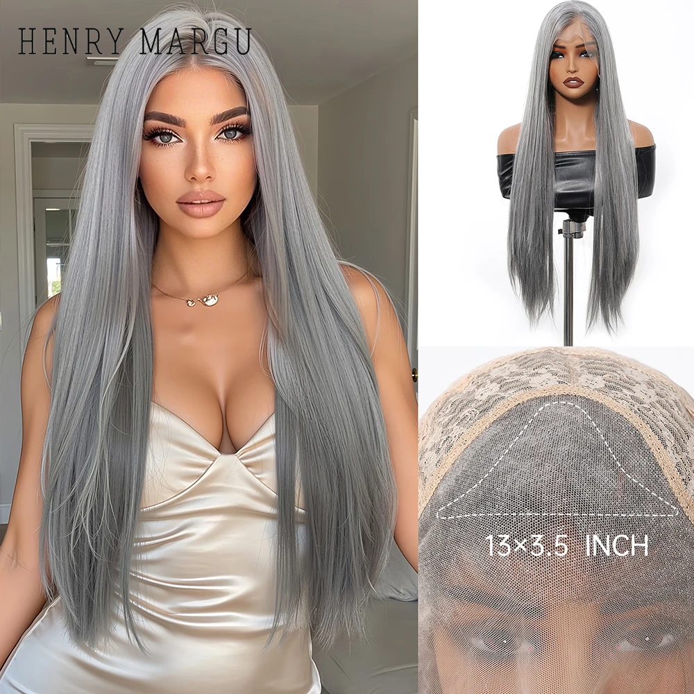 HENRY MARGU Long Straight Gray Lace Front Wig 13*3.5 Lace Frontal Wig Grey Synthetic Wigs for Women Cosplay Natural Fake Hair
HENRY MARGU Long Straight Gray Lace Front Wig 13*3.5 Lace Frontal Wig Grey Synthetic Wigs for Women Cosplay Natural Fake Hair