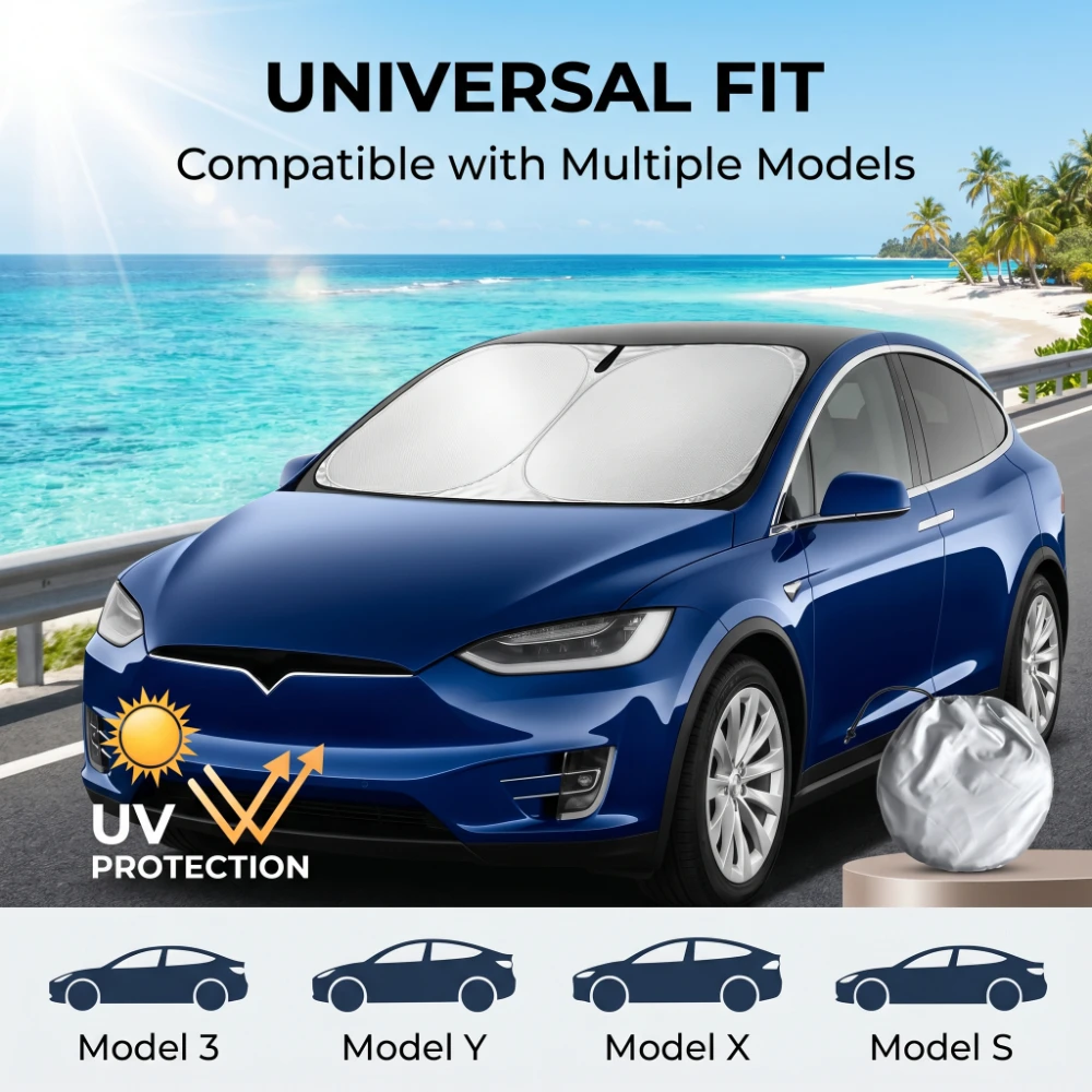 Foldable Windshield Sunshade Cover for Tesla Model Y 3 2017-2025 2026 Summer Sun Heat Protection Visor Accessories
Foldable Windshield Sunshade Cover for Tesla Model Y 3 2017-2025 2026 Summer Sun Heat Protection Visor Accessories