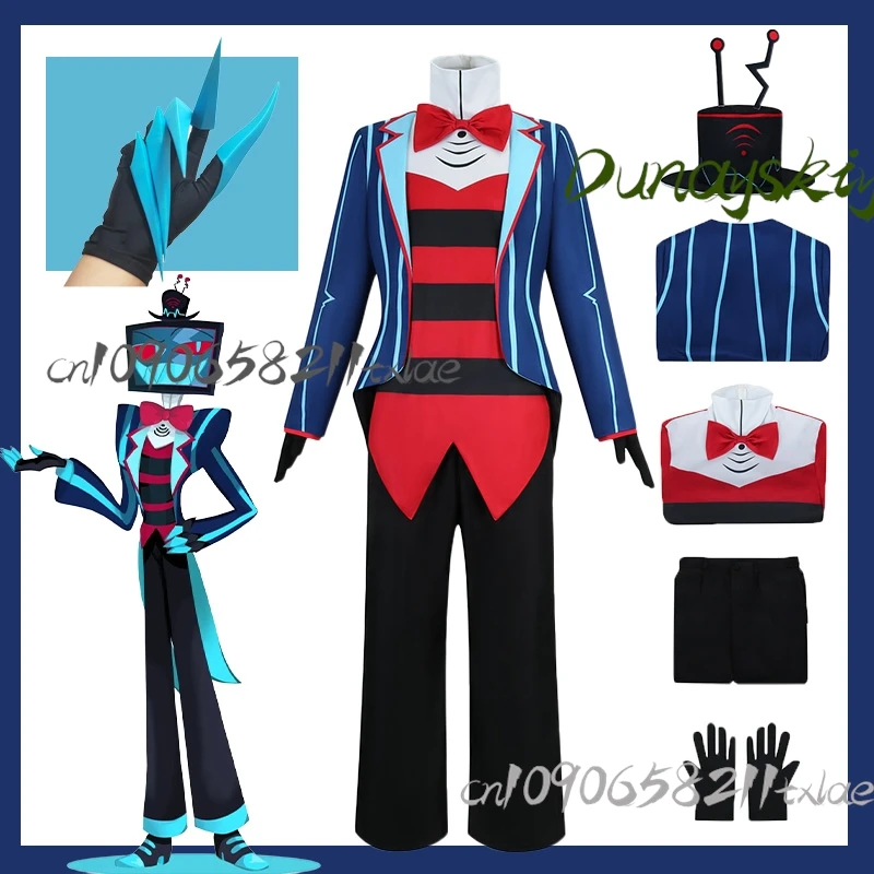 Hazbin Costume Vox Full Set Anime Blue Red Suit with 3D Accessories Uniform Coat for Adult Halloween Carnival Christmas Roleplay
Hazbin Costume Vox Full Set Anime Blue Red Suit with 3D Accessories Uniform Coat for Adult Halloween Carnival Christmas Roleplay