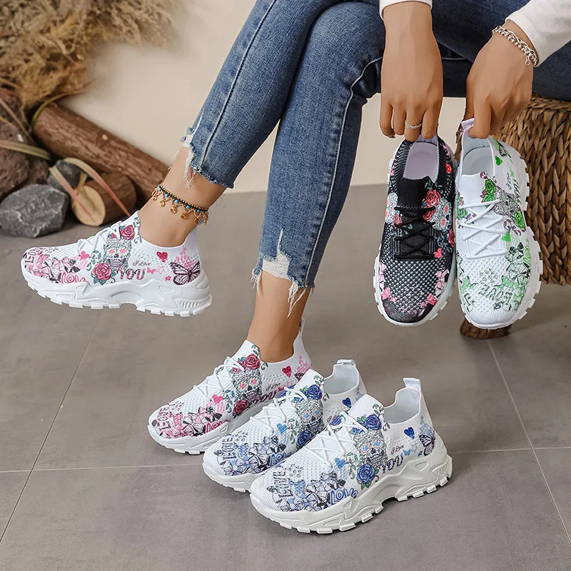 Woman Summer Fashion Printed Platform Sneakers Women Knit Breathable Mesh Running Shoes Non Slip Casual Sports Shoes Plus Size
Woman Summer Fashion Printed Platform Sneakers Women Knit Breathable Mesh Running Shoes Non Slip Casual Sports Shoes Plus Size