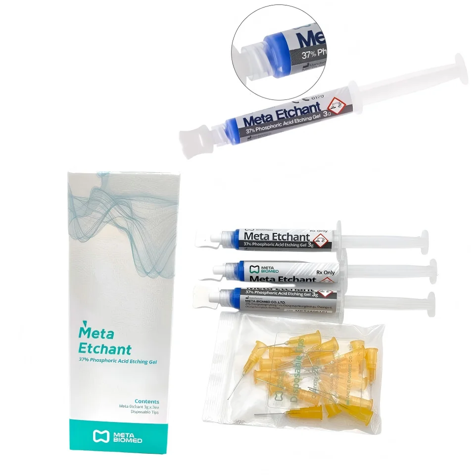 3pcs Meta Dental Etchant for Composite Restoration 37% Phosphoric Acid Gel for Enamel Surface Conditioning Dentin Pretreatment
3pcs Meta Dental Etchant for Composite Restoration 37% Phosphoric Acid Gel for Enamel Surface Conditioning Dentin Pretreatment